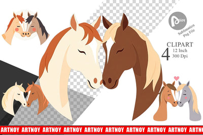 Clipart Love Horse Sublimation artnoy 