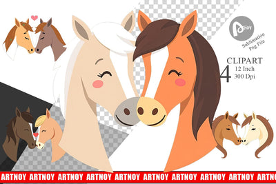 Clipart Love Horse Sublimation artnoy 