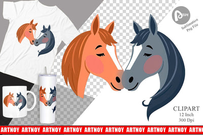 Clipart Love Horse Sublimation artnoy 