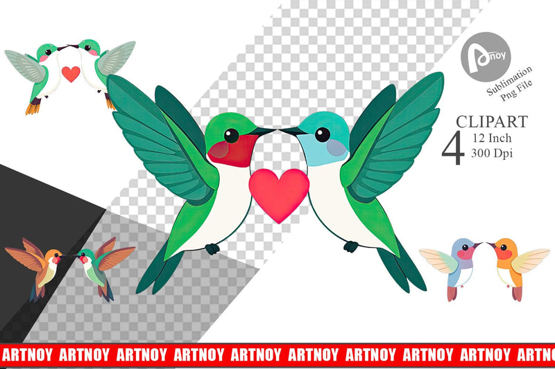 Clipart Love Hummingbird Sublimation artnoy 