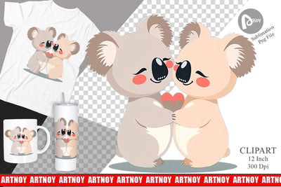 Clipart Love Koala Sublimation artnoy 