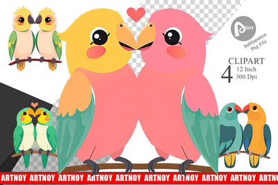 Clipart Love Parrot Sublimation artnoy 