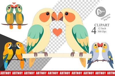 Clipart Love Parrot Sublimation artnoy 