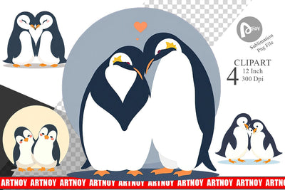 Clipart Love Penguin Sublimation artnoy 