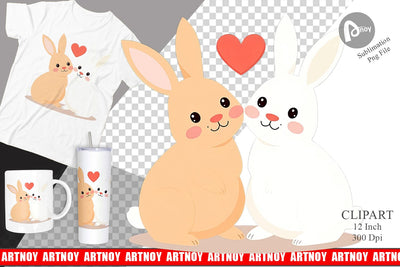 Clipart Love Rabbit Sublimation artnoy 