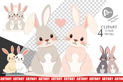 Clipart Love Rabbit Sublimation artnoy 