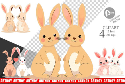 Clipart Love Rabbit Sublimation artnoy 
