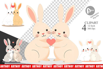 Clipart Love Rabbit Sublimation artnoy 