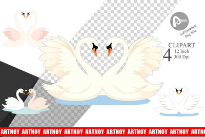 Clipart Love Swans Sublimation artnoy 