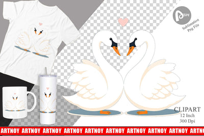 Clipart Love Swans Sublimation artnoy 