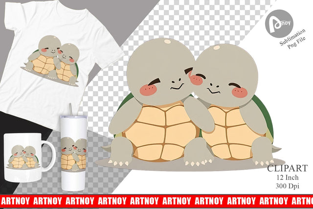 Clipart Love Turtle Sublimation artnoy 