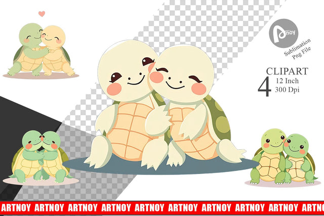 Clipart Love Turtle Sublimation artnoy 