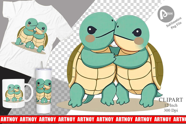 Clipart Love Turtle Sublimation artnoy 