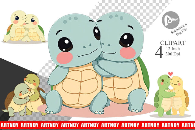 Clipart Love Turtle Sublimation artnoy 