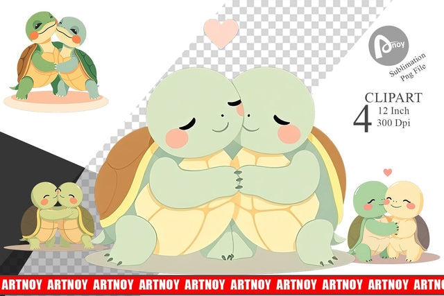 Clipart Love Turtle Sublimation artnoy 