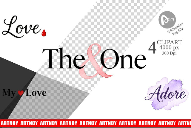 Clipart Minimalist Romance Watercolor Sublimation artnoy 