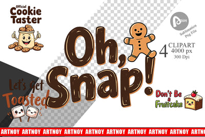 Clipart Misfit Holiday Treats: Funny Foodie Quotes Sublimation artnoy 