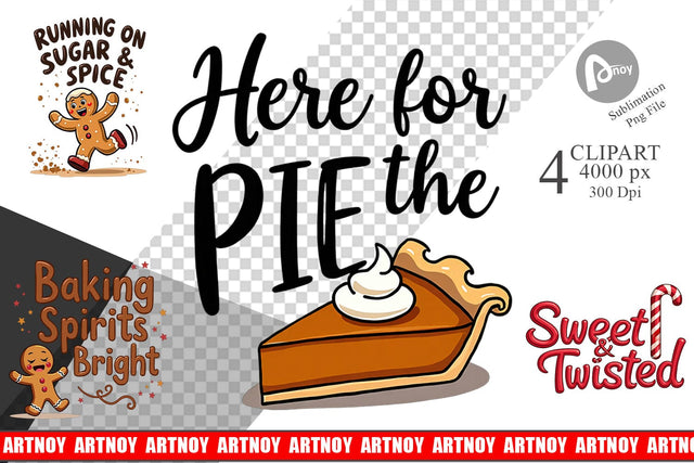 Clipart Misfit Holiday Treats: Funny Foodie Quotes Sublimation artnoy 