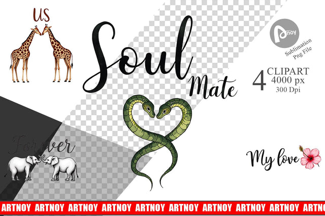 Clipart Modern Jungle Heart Minimalist Valentine Quotes Sublimation artnoy 