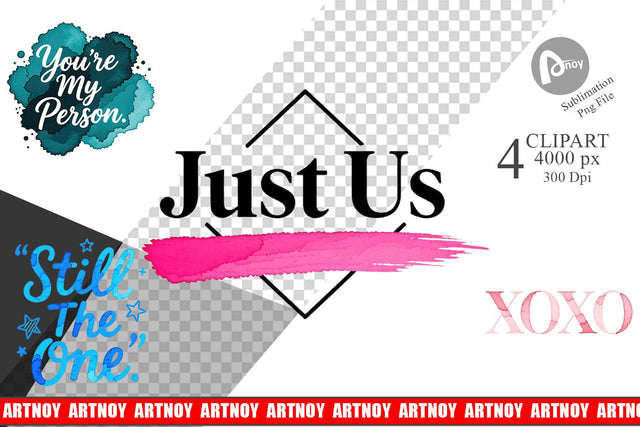 Clipart Modern Love Notes Watercolor Sublimation artnoy 