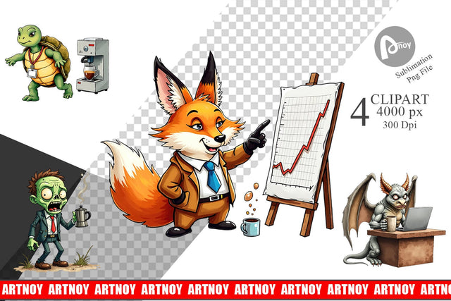 Clipart Monday Morning Zombies Office Coffee Humor Sublimation artnoy 