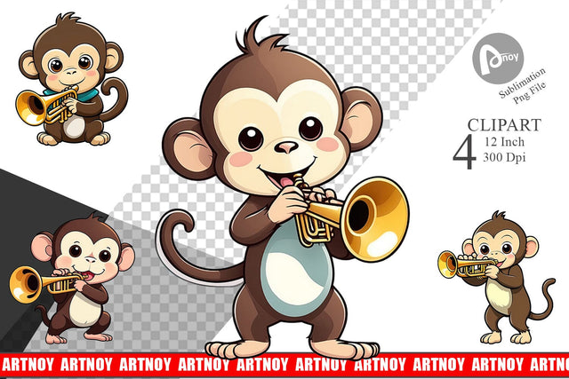 Clipart Monkey New Year Sublimation artnoy 