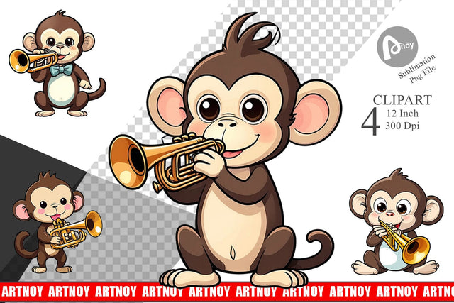 Clipart Monkey New Year Sublimation artnoy 