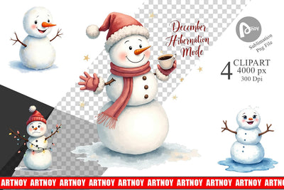 Clipart Moody Snowmen Sublimation artnoy 