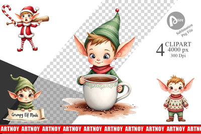 Clipart Naughty Elves Sublimation artnoy 