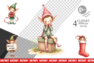 Clipart Naughty Elves Sublimation artnoy 
