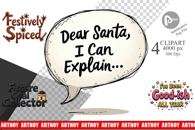 Clipart Naughty List Funny Christmas Sublimation artnoy 