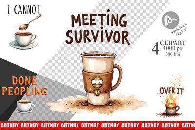 Clipart Office Coffee Humor Sarcastic Quotes Sublimation artnoy 