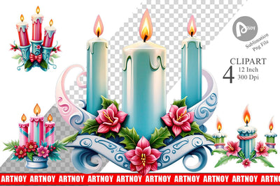 Clipart Ornate Candles Sublimation artnoy 