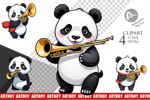 Clipart Panda New Year Sublimation artnoy 