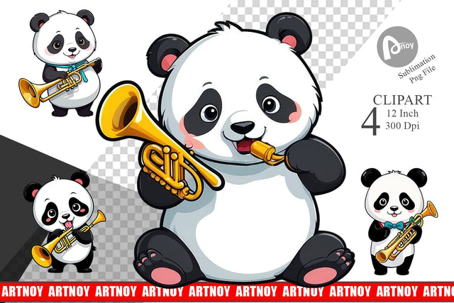 Clipart Panda New Year Sublimation artnoy 