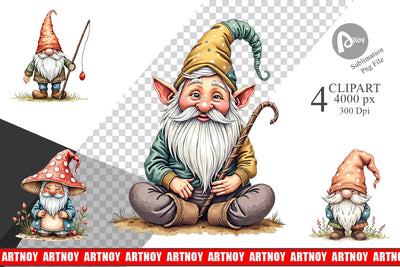 Clipart Patchwork Gnomes Sublimation artnoy 