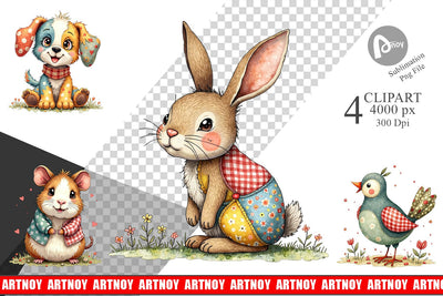 Clipart Patchwork Pet Pals Sublimation artnoy 