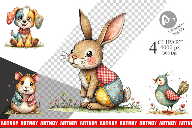 Clipart Patchwork Pet Pals Sublimation artnoy 