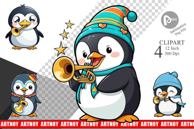 Clipart Penguin New Year Sublimation artnoy 