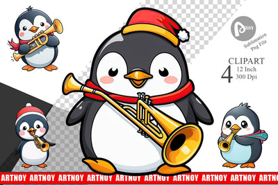 Clipart Penguin New Year Sublimation artnoy 