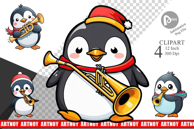Clipart Penguin New Year Sublimation artnoy 
