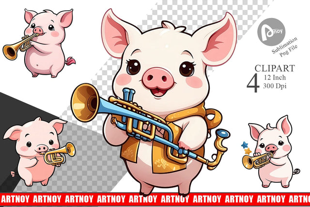 Clipart Pig New Year Sublimation artnoy 