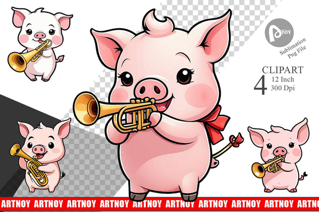 Clipart Pig New Year Sublimation artnoy 