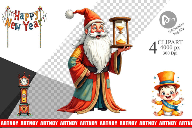 Clipart Quirky New Year Sublimation artnoy 