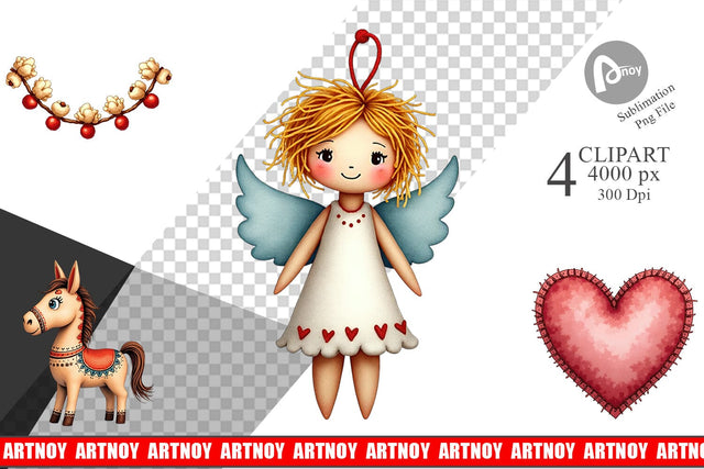 Clipart Quirky Nordic Crafts Sublimation artnoy 