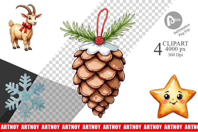 Clipart Quirky Nordic Crafts Sublimation artnoy 