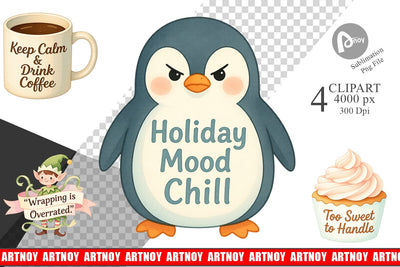 Clipart Quotes Watercolor Christmas Survival Kit Sublimation artnoy 