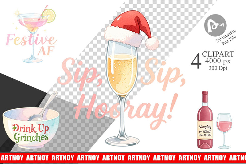 Clipart Quotes Watercolor Wine and Whine Holidays Sublimation artnoy 
