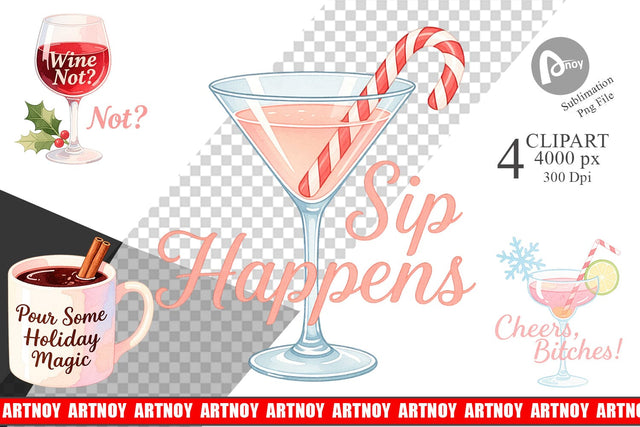 Clipart Quotes Watercolor Wine and Whine Holidays Sublimation artnoy 