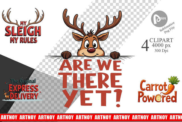 Clipart Reindeer Rants Sarcastic Sleigh Puller Quotes Sublimation artnoy 